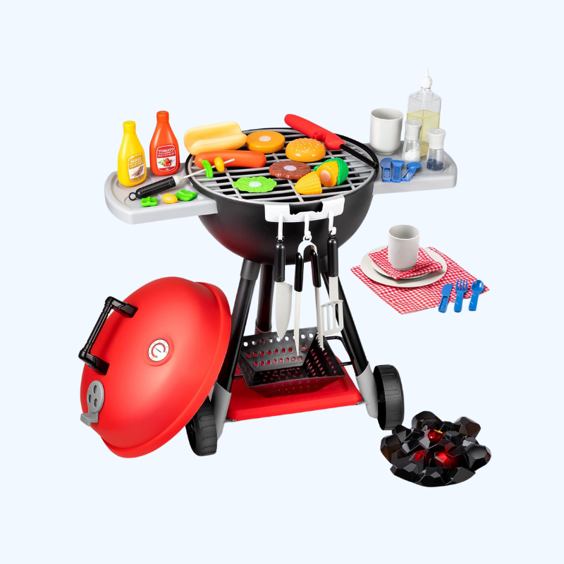 34 Delige Keuken Speelgoed Set met BBQ Grill en Kookaccessoires | Interactief Kinder BBQ Speelset voor Kinderen 3+ | Kerst- en Verjaardagscadeau voor Jongens en Meisjes