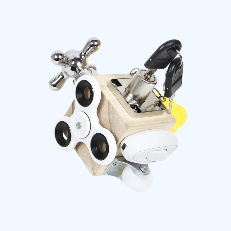 Montessori Busy Cube | Houten Fidget & Reisspeelgoed