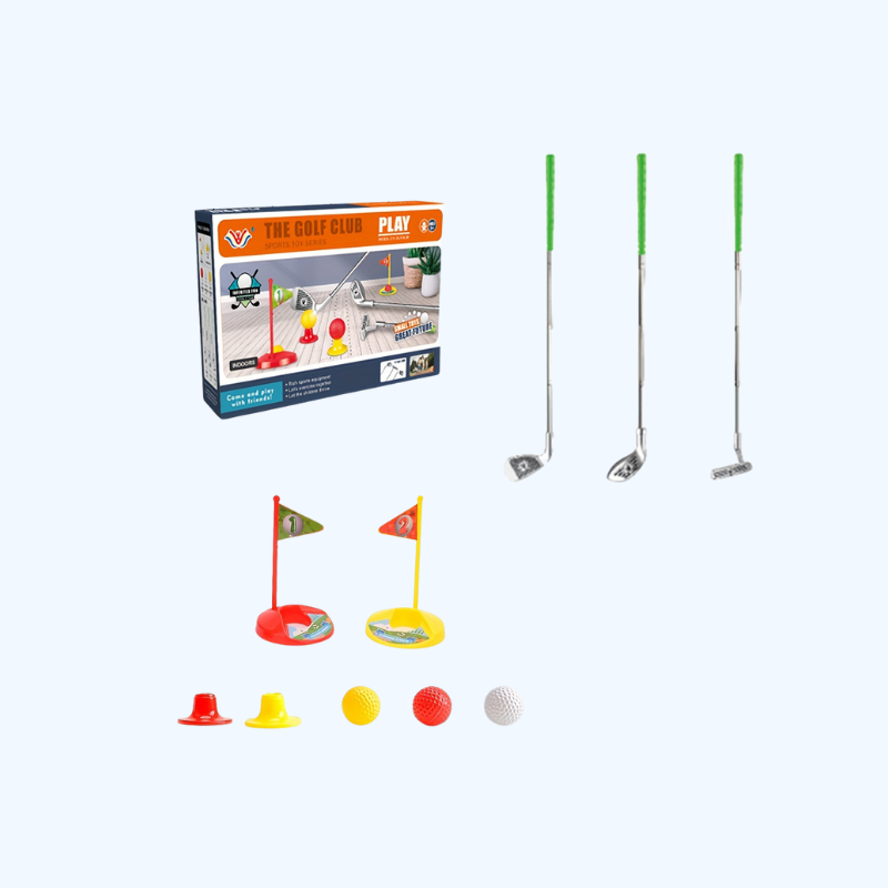 Verstelbare Kindergolfset | 3 Clubs, Ballen & Doelen, Binnen/Buitenspeelgoed 3-8 Jaar