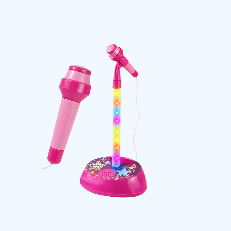 Karaoke Speelgoedset met Microfoon & Lichtshow – Verstelbare Standaard voor Kinderen 3+ Jaar