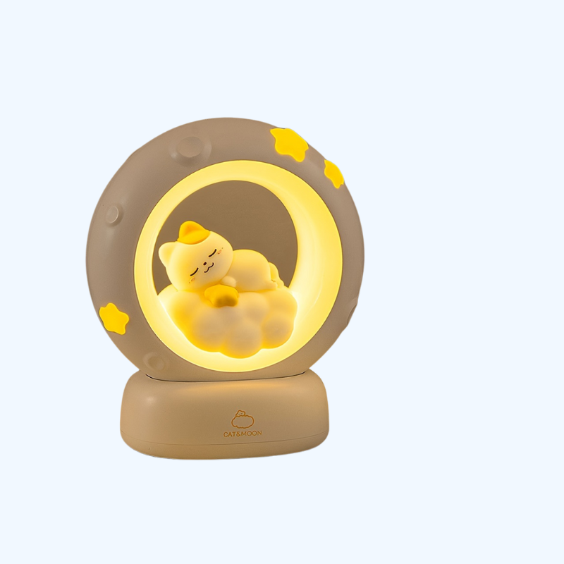 Slaapkat LED Nachtlampje | USB Tafellamp met Tap Dimmer voor Slaapkamerdecor