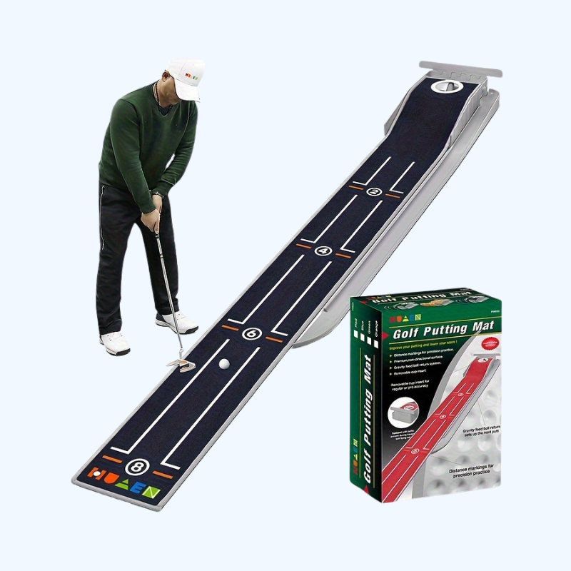 Mini Golf Putting Mat | Compacte Mat met Balterugkeer, Indoor/Outdoor Golf Accessoire