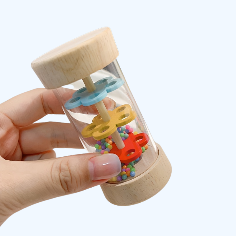 Houten Regenbuis | 3-Delige Muzikale Regenstick | Educatief Muziekspeelgoed voor Peuters | Interactief Sensorisch Spel | Duurzaam en Kleurrijk Ontwerp voor Kinderen