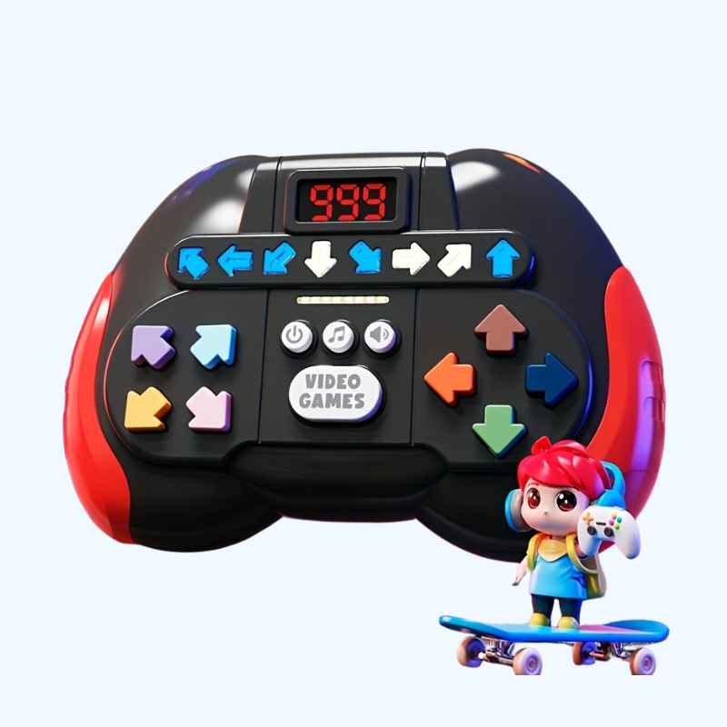 Ritme dans snelheid drukspel console | Creatief elektronisch huisdierenspeelgoed, werkt op batterijen (AAA), stressverlichting en denkoefening, ideaal cadeau voor kinderen tijdens feestdagen en kerst, verkrijgbaar in rood, geel en blauw.