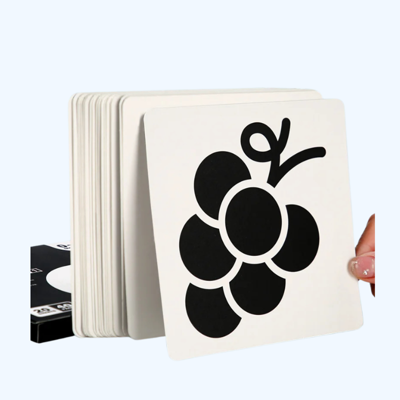 Montessori visuele stimulatiekaarten voor baby's - Flashcards met hoog contrast voor cognitie, cadeau voor kinderen