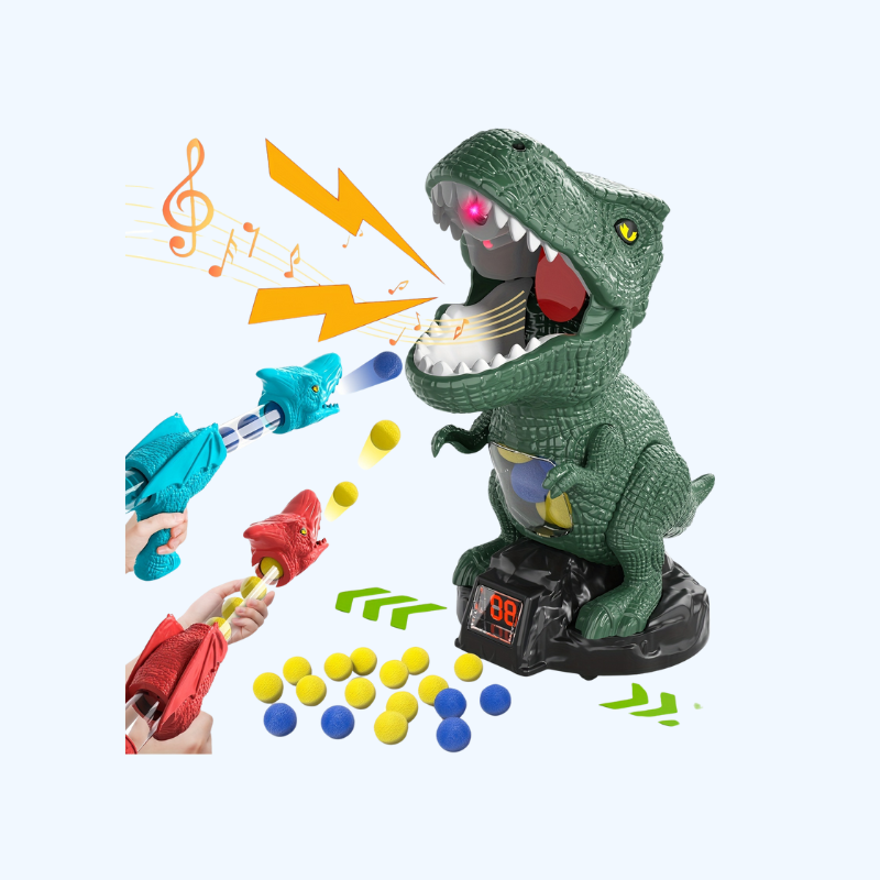 Dinosaurus Speelgoed Cadeau voor Buiten- en Binnen Spel voor Jongens van 3-6 Jaar, Verplaatsbare Dinosaurus Schietspel Speelgoed voor Kinderen van 3-6 Jaar, Perfect Kerstcadeau voor Jongens van 3-5, 4-6, 6-8, Halloween, Kerst Cadeau