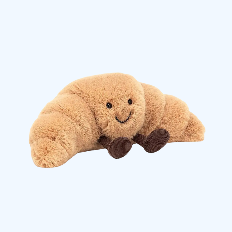 Cadeau Pop Croissant Knuffel | Lachend Brood Kussen | Schattige Pluchen Knuffelspeelgoed