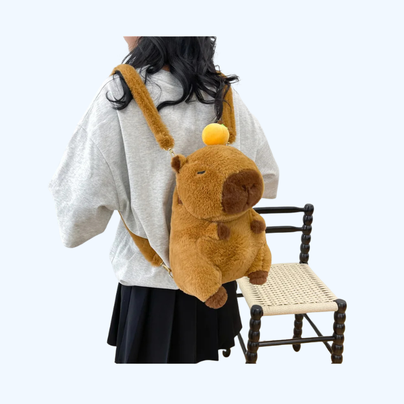 Capibara Pluchen Rugzak | Kawaii Mode Knuffelpop Tasje | Schoudertas voor Kinderen en Cadeau voor Vriendin