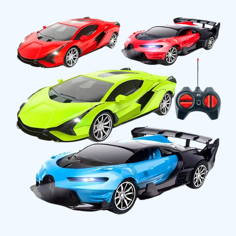 Afstandsbediening Racing Auto Speelgoed met Koplampen - Perfect voor Kerst & Halloween Cadeaus, Verkrijgbaar in Rood, Groen, Blauw, Gemengde Kleuren