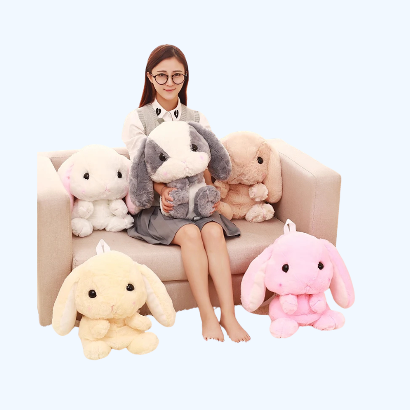 Langoor Konijn Pluchen Tas | Schattige Kawaii Schouderrugzak | Crossbody Rugtas en Knuffelspeelgoed voor Meisjes