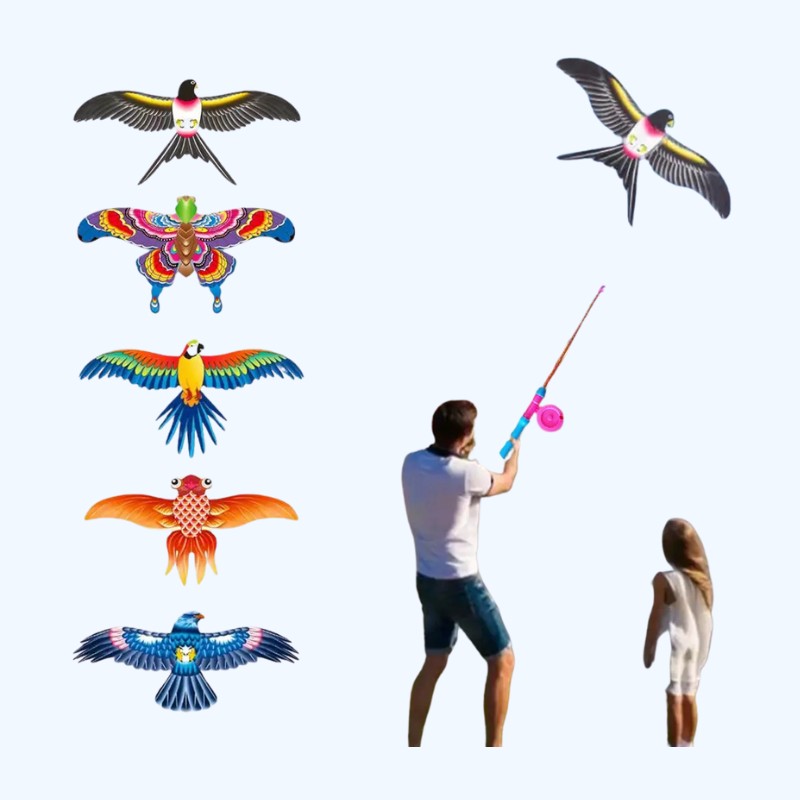 Mini Vouwbare Adelaarsvlieger - Kindervlieger Met Remhandgreep Voor Buitenplezier