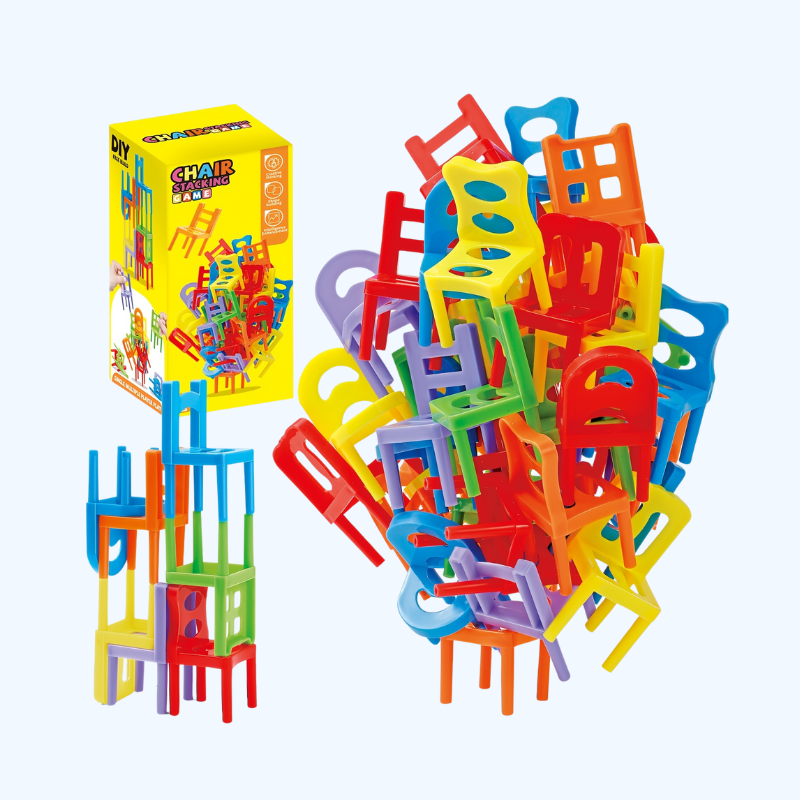 Stapelstoelen Spel | Interactief Familiespel, Perfect Cadeau voor Kerst, Thanksgiving & Nieuwjaar