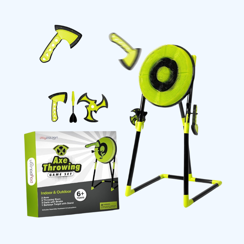 Bijl Werpspel voor Kinderen | Buitenspel met plastic bijlen, ninja sterren & darts