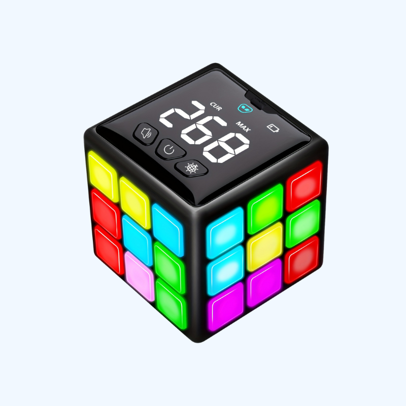 Oplaadbare Brein-Booster Game Cube - 15 Geheugen- en Snelheidsspellen, Verstelbaar Volume, USB Oplader - Perfect Cadeau voor Jongens & Meisjes Vanaf 6 Jaar