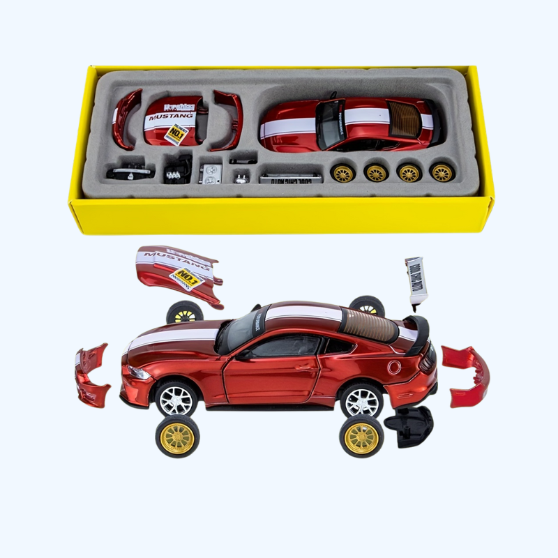 Ford Mustang GT2018-model rood 1:42 - Frictie-auto, perfect voor Kerst- en Halloweencadeaus.