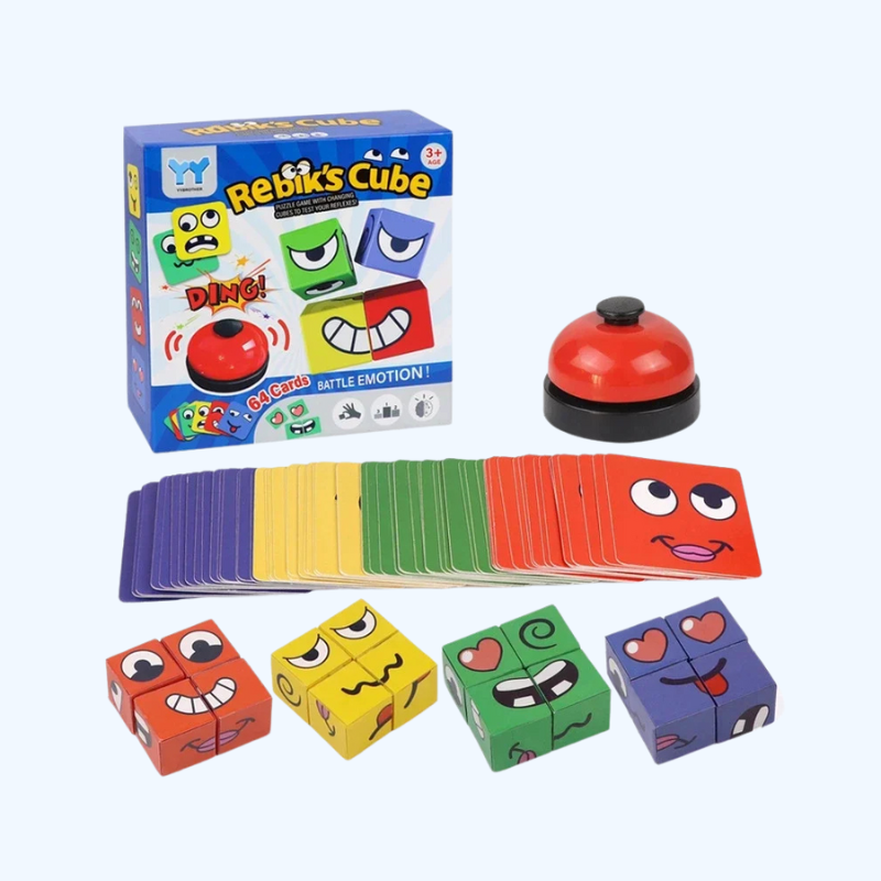 Gezichtsuitdrukkingen Puzzel Bouwstenen | Montessori Tafelspel voor Kinderen, Educatief Cadeau