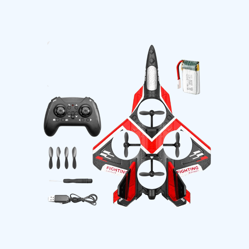 Vliegtuig met LED Verlichting | 2.4G Radiografisch Bestuurbaar Zweefvliegtuig | Straaljager Schuimvliegtuig Speelgoed voor Jongens