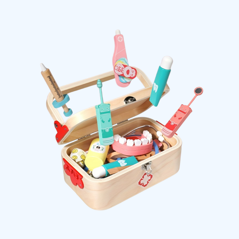 Houten Doktersset met Gereedschap | Educatief Dokter Rollenspel Speelgoed, Perfect voor Verkleden en Doen-alsof, Geschikt voor Jongens & Meisjes