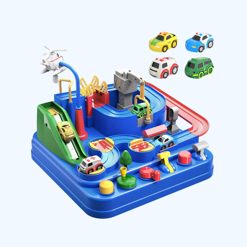 Racebaan Speelgoed voor Peuters | Auto Reddingsavontuur, Educatief Speelgoed voor Kleuters, Perfect Cadeau voor Kerst & Halloween