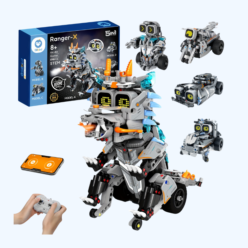 646-delige Sillbird 5-in-1 robotset - Afstandsbediende draak, STEM-educatief, ideaal voor kinderen van 8-12 jaar, geweldig voor Kerstmis en verjaardagen.