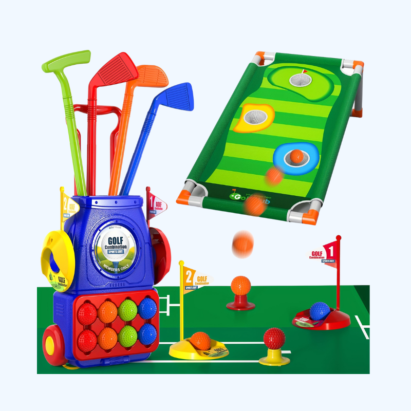 Geüpgrade Golfset voor Kinderen | Indoor en Outdoor Golf Speelgoed, Perfect Cadeau voor Jongens 4-5 Jaar, Ideaal voor Verjaardag en Kerst