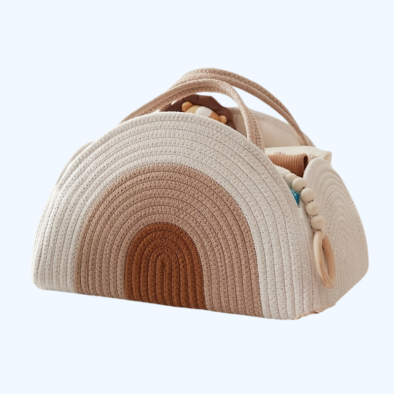 Grote Geweven Luiertas voor Moeders - Duurzaam Polyester, Perfect voor Kinderwagens en Verschoontafels