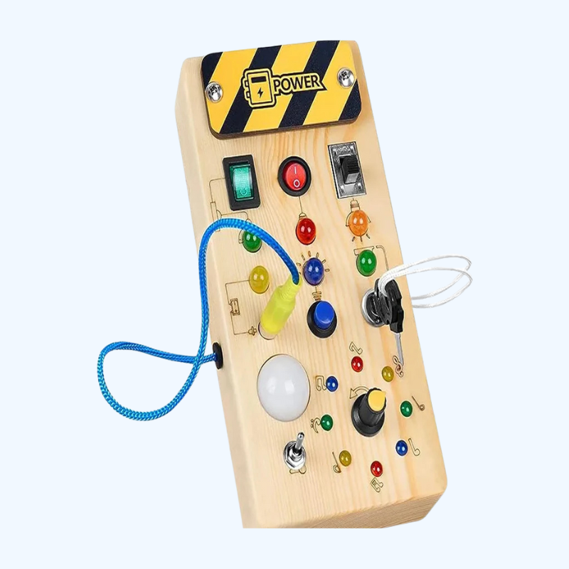 LED Montessori Busy Board | Houten sensorisch speelgoed voor peuters