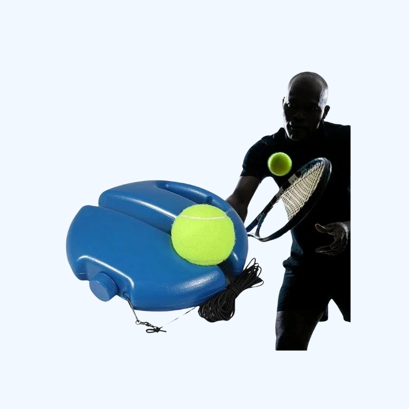 Tennis Trainingshulp met Elastisch Touw | Zelfstandige Tennis Trainer voor Sparring & Oefening