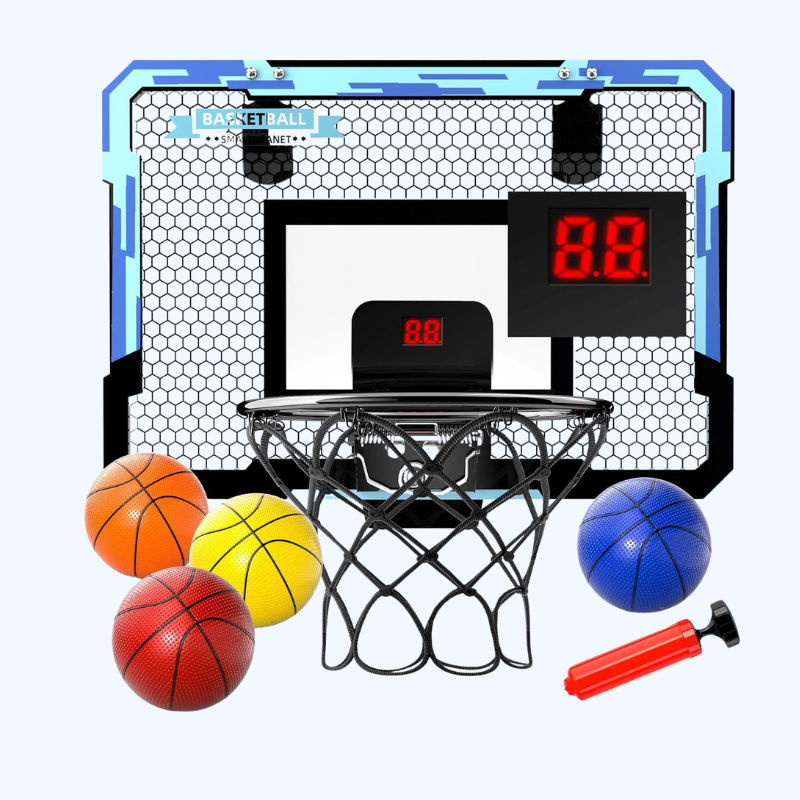 Mini-basketbalmand voor kinderen met elektronisch bord - Speelgoed geschikt voor de kamer, bureau of buiten, Halloween/kerst cadeau