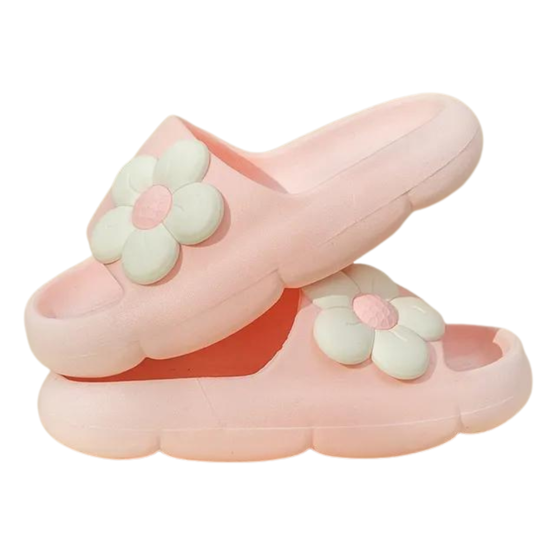 Ultracomfortabele pantoffel met bloemen