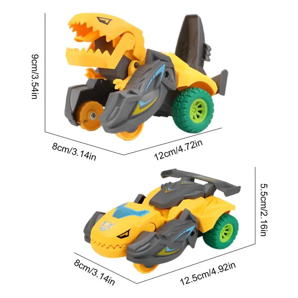 Automatische Dinosaur speelgoedauto 2-in-1 - LED Dino transformatie met muziek en licht voor kinderen vanaf 3 jaar, verjaardagscadeau