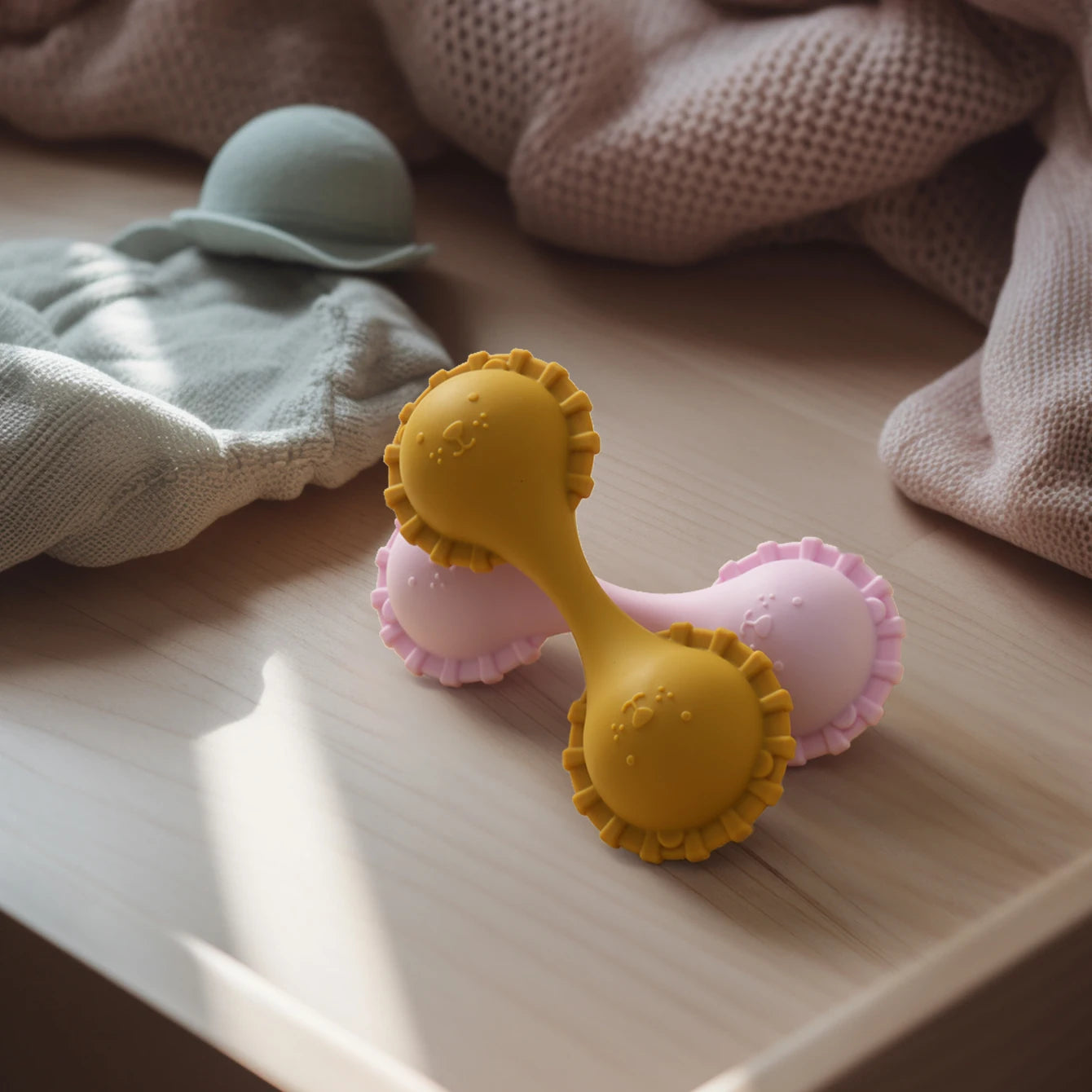 Siliconen Katten Bijtspeeltje voor Baby’s | 0-12 Maanden | Rammelaar & Sensorisch Speelgoed