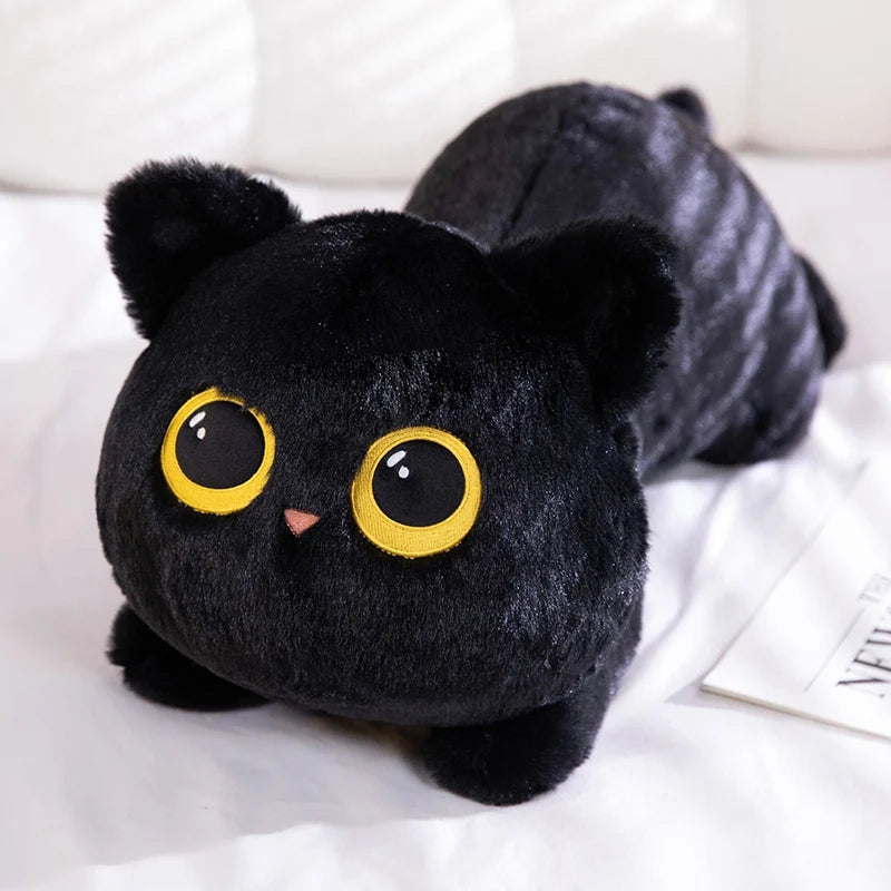 50cm Schattige Zwarte Kat Knuffel Pop | Kawaii Groot Knuffelkussen | Ins Zwarte Kat Pluchen Speelgoed voor Jongens en Meisjes Verjaardagscadeau