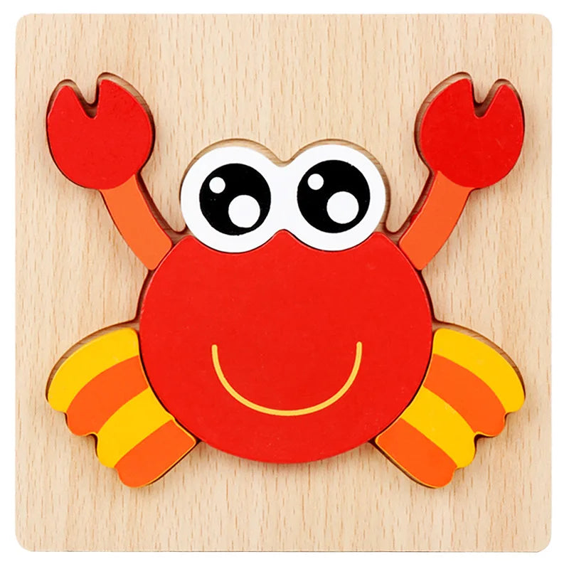 Montessori Houten 3D Dierenpuzzel | Educatief Speelgoed voor Kleuters