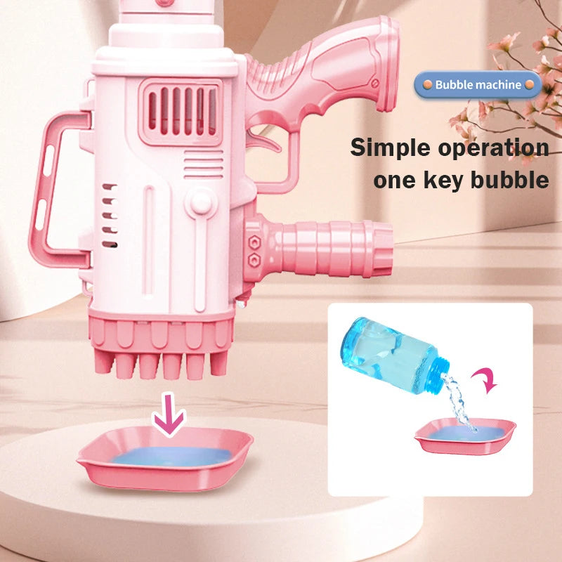 32-Gat Bubble Gun - Automatische Draagbare Blazer met Lichten, Cadeau Speelgoed voor Kinderen