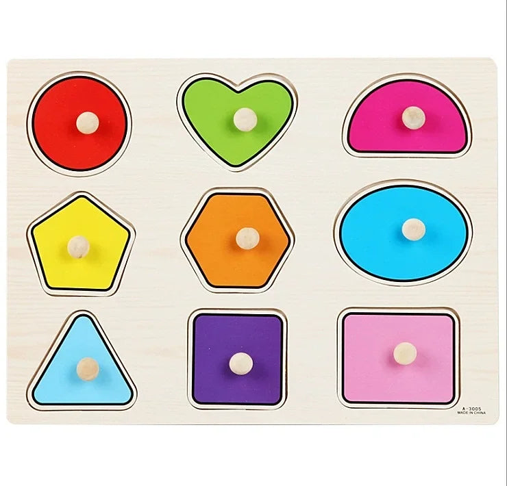 Montessori houten puzzel van 30 cm – Leren en spelen met één handgreep