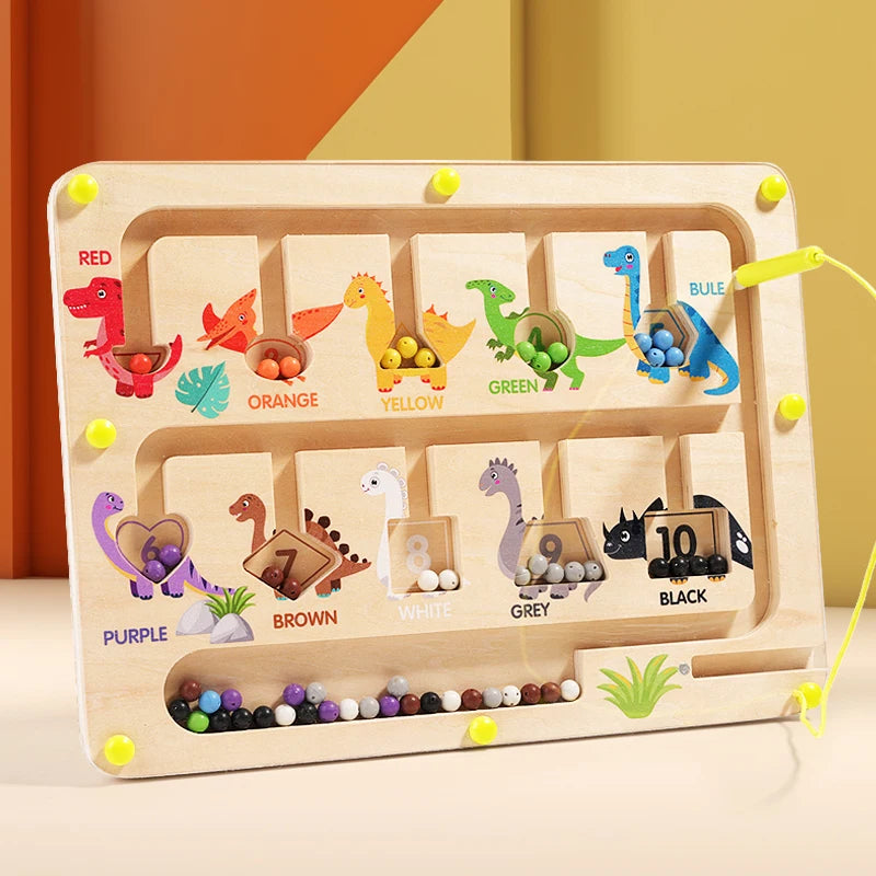 Montessori Magnetisch Kleur Sorteerspel | Houten Sensorisch Doolhof