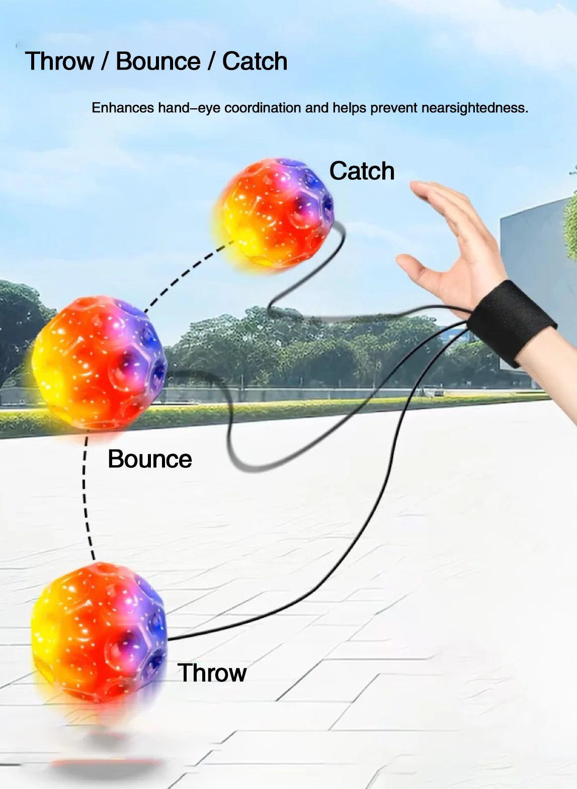 Zachte Veerkrachtige Bal - Maanvormige Stressbal Voor Kinderen Indoor Spel