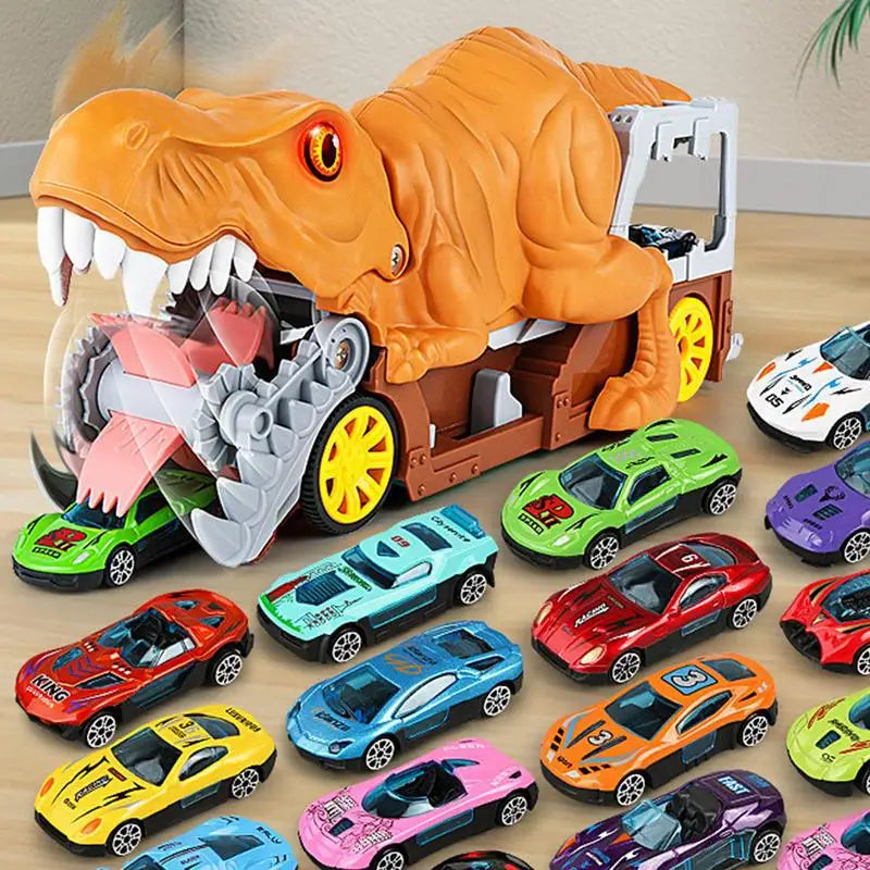 Dinosaur transporttruck - Speelgoed met automatische ejectie, spoor en metalen modellen voor kinderen