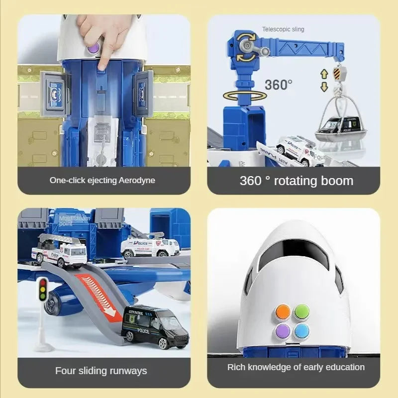 Transformeerbaar Vliegtuig & Auto | Muzikaal model met DIY baan