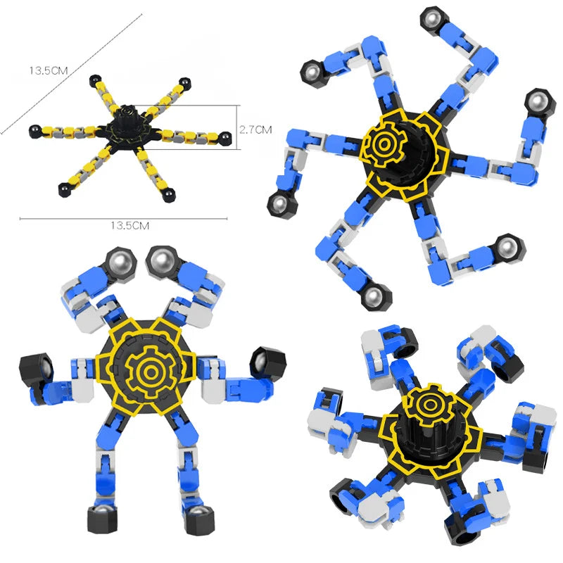 Stressverlichting sensorische gyroscoop | Antistress transformerende handspinner speelgoed voor kinderen en volwassenen