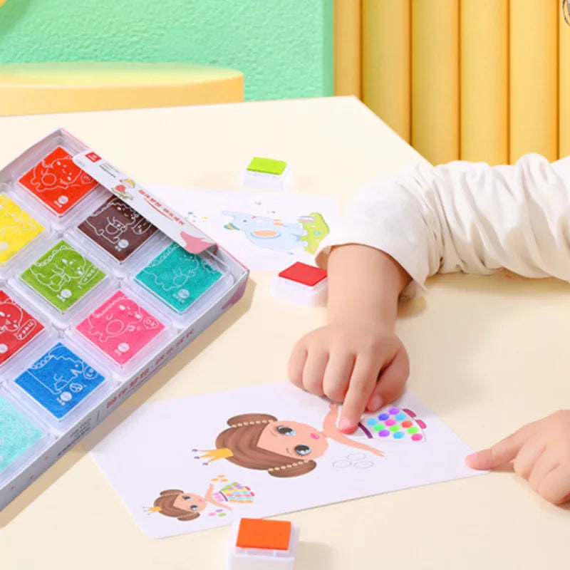 Creatieve Vingerverf Knutselset voor Peuters en Kleuters - 16 of 32 Stuks Educatief Speelgoed voor Baby, Jongens en Meisjes - Montessori Teken en Schilder Cadeau voor Kinderen