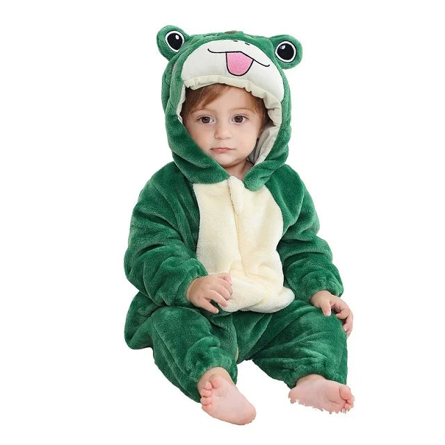 Hoodie Dieren Babysuits Romper l Duurzaam & Wasbaar met Ritssluiting
