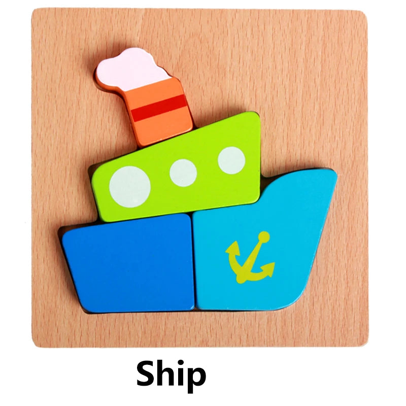 Houten puzzel voor kinderen met dieren en voertuigen - Kleurrijk educatief speelgoed, perfect cadeau voor jongens en meisjes.