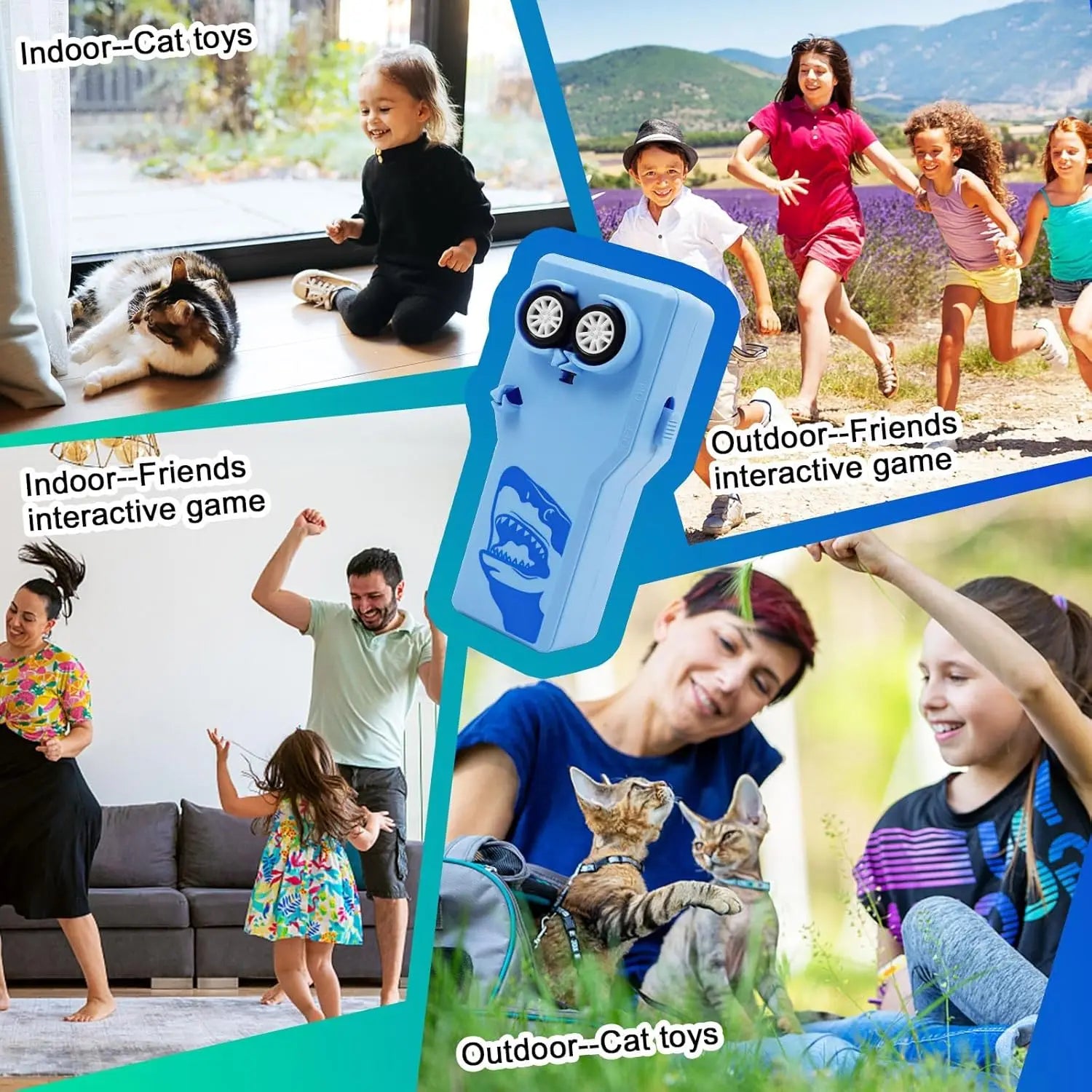 Draagbare koordlanceerder voor peuters - Elektrisch koordspeelgoed met donkerblauw haai-ontwerp, leuk cadeau voor kinderen en volwassenen.