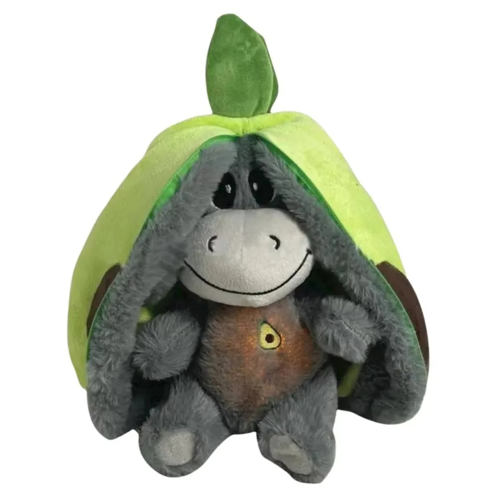 Pluche Ademend Slaappopje met Bewegende Lichten | 32cm Babyknuffel Donkey, Comfortspeeltje voor Kleintjes