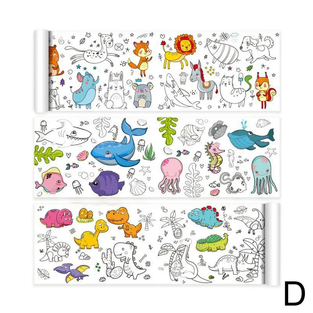 Tekenrol Kleurpapier | Zelfklevend Graffitipapier | DIY Kleurrol voor Kinderen | Educatief & Creatief Speelgoed