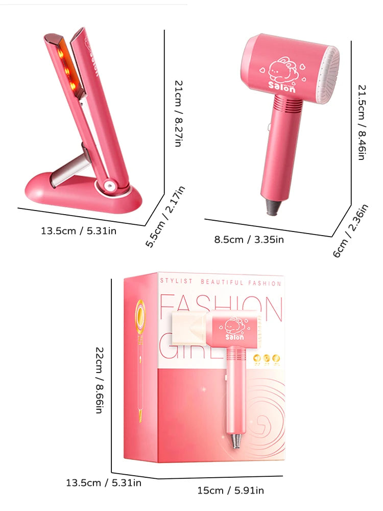 Kapsalon rollenspel speelgoed - Kappersspeelset met föhn, educatief speelgoed voor meisjes, ideaal voor fantasierijke spellen.