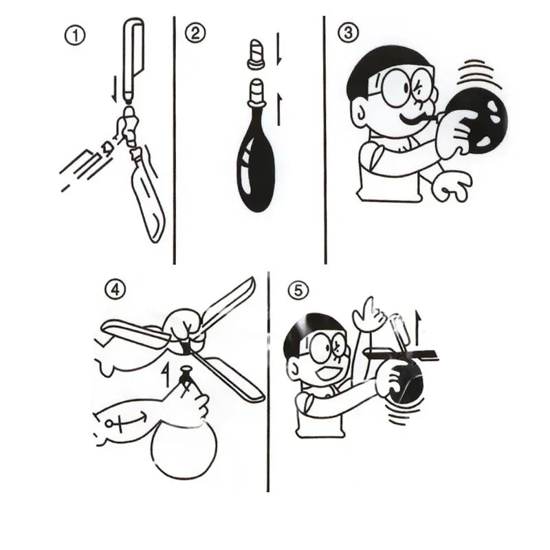 10pcs Helikopter Ballonnen - Vliegend Speelgoed Aangedreven voor Buiten Spellen en Verjaardagsfeesten