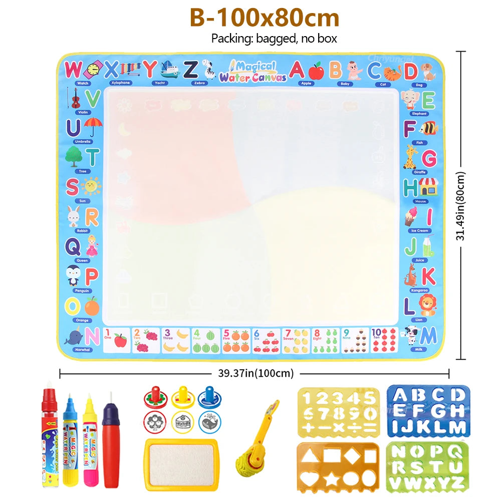 Magische Water Tekenmat 100x80CM | Montessori Doodle Bord